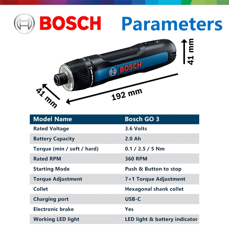 Bosch GO 3 Cordless Electric Screwdriver Charging Screwdrivers Install Or Remove Screws 3 rd Gen Brand-new Products Power Tool