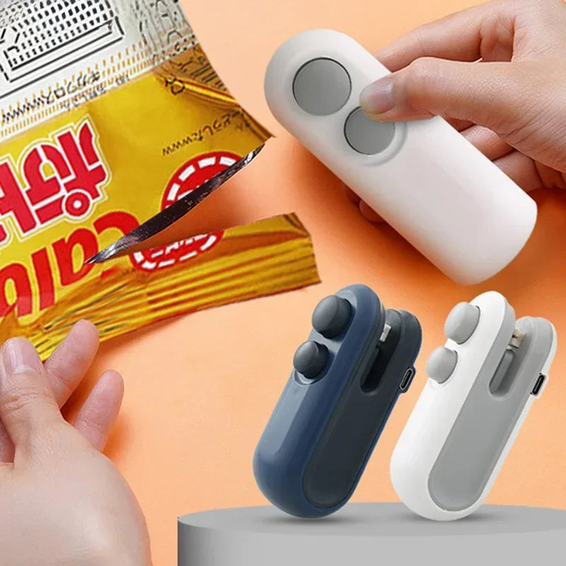 1Pc Mini Heat Bag Sealing Machine Package Sealer Bags Plastic Food Sealer Clip Bag Handheld Sealer Food Packaging Heat Sealer