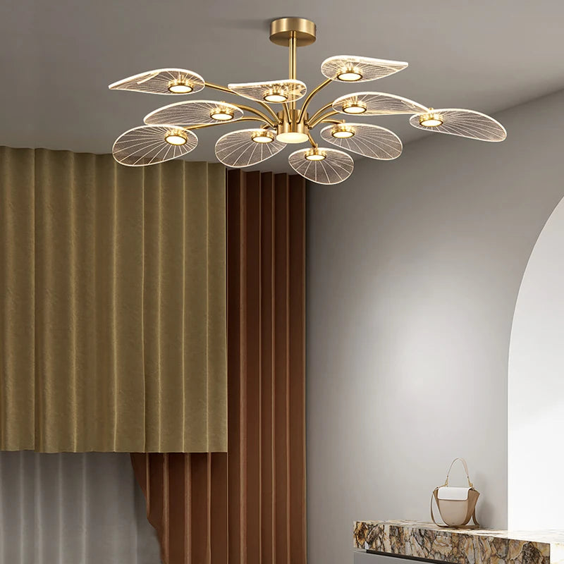 Designer Chandelier Modern Leaf LED Lighting Villa Deluxe Chandelier Interior Lighting Salon Office Hall The Ideal Pendant Lamp