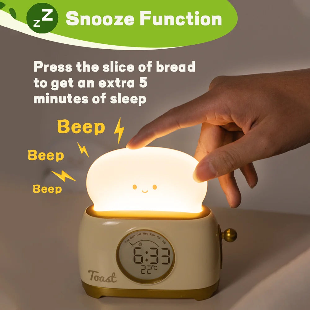 Kid Alarm Clock LED Night Light Digital Clock Children&#39;s Sleep Trainier For Home Bedroom Bedside Cute Temperature Display Reloj