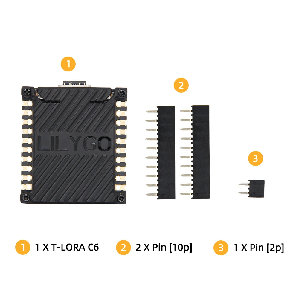 LILYGO® T-LoRaC6 Main ESP32-C6 LoRa Module SX1262 868MHz 915MHz LoRaWAN Long Range Low Power Development Board Stamp Holes PCB