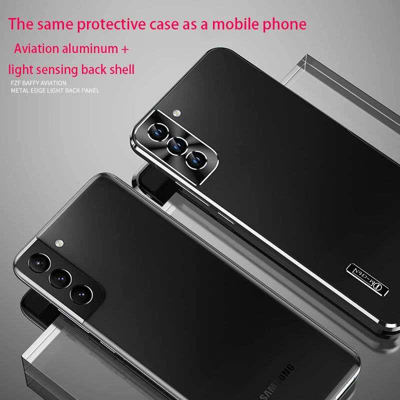 Metal Shell For Samsung Galaxy S24 S23 S22 S21ultra Phone Case Built in Lens protection titanium alloy mobile protect back cove