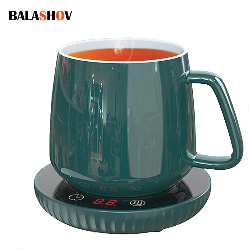Electric Heating Coaster Beverage Milk Coffee Mat Tea Coffee Heater Warmer Mug Kitchen Service Cup Heating Coaster EU Plug