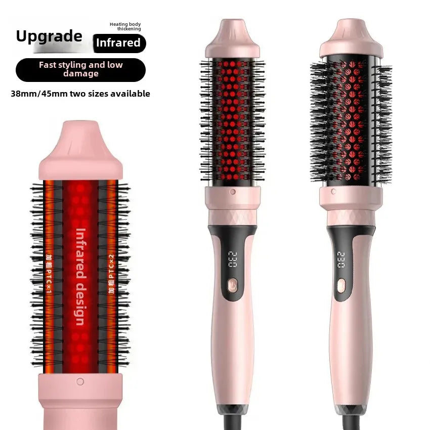 Dual-Use Home Hair Straightening Brush Infrared Curling Iron Two-In-One Non-Damaging Hairdressing Tool Versatile Hair Care