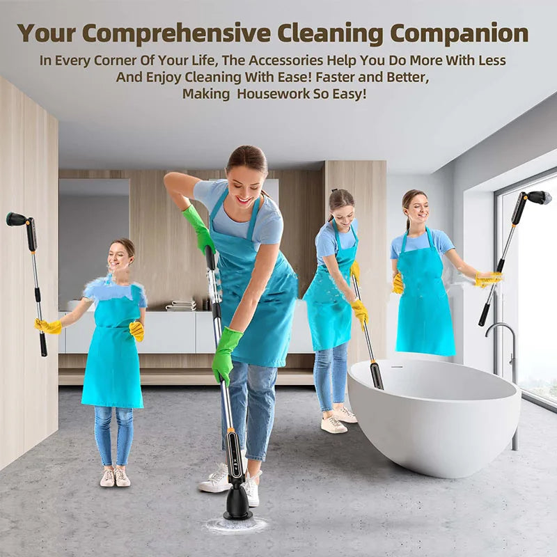 New Electric Cleaning Brush Multifunctional Household Wireless Rotatable Cleaning Brush For Bathroom Kitchen Windows Toilet