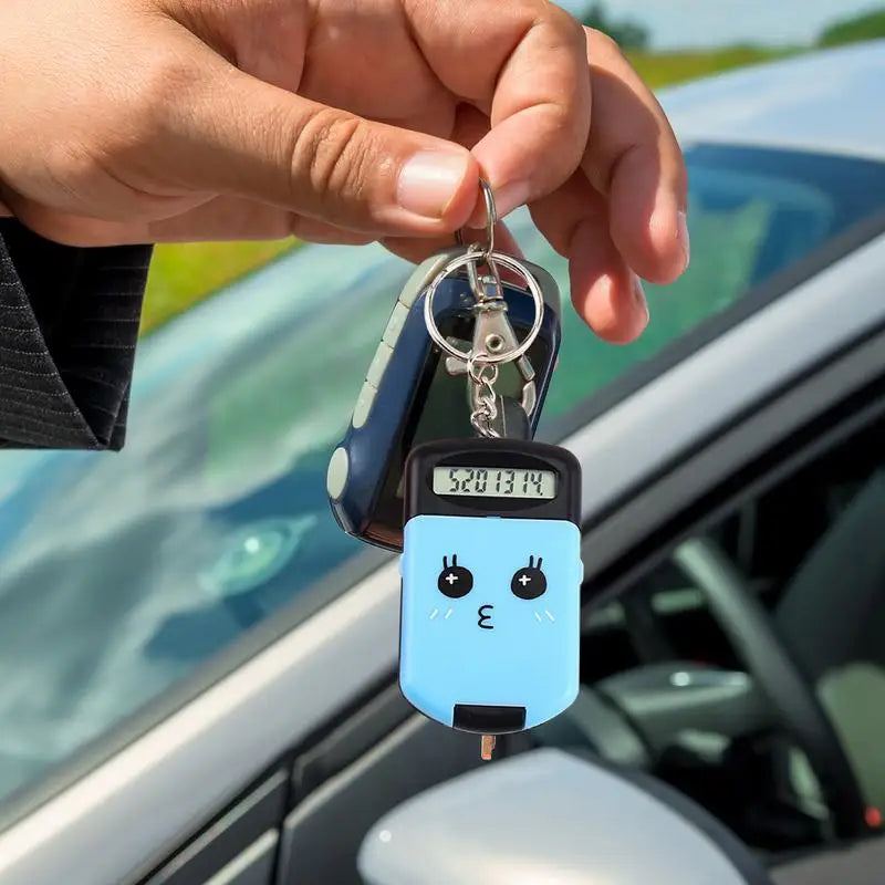 Mini Calculator Keychain Electronic Pocket-Sized Key Ring Calculator Candy-Colored Mini Digits Calculator Cute And Functional Ke - Stereotech