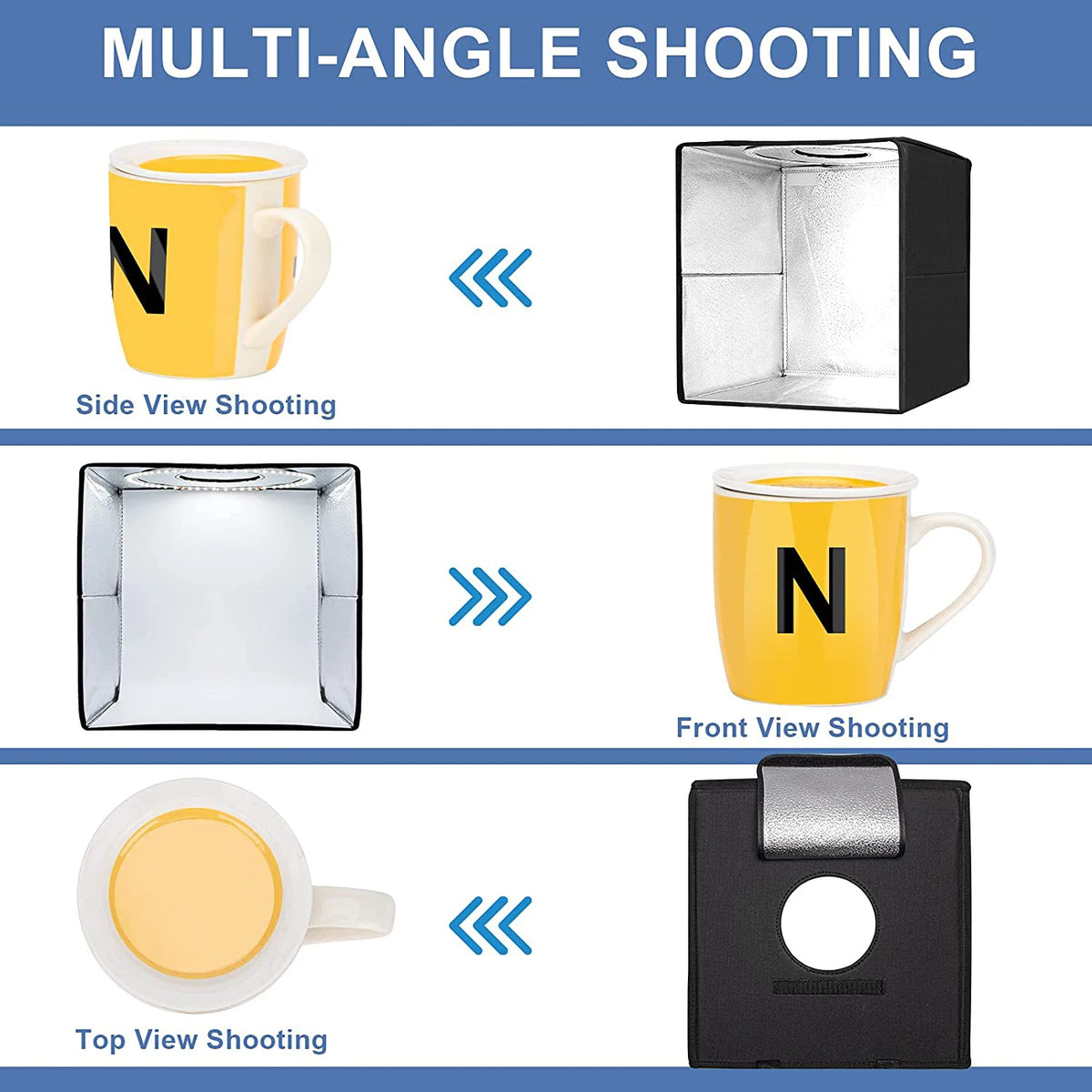 30x30cm Photo Studio Light Box Portable Folding Photography Photo Studio Tent LED Softbox Background Kit USB Tabletop Shooting