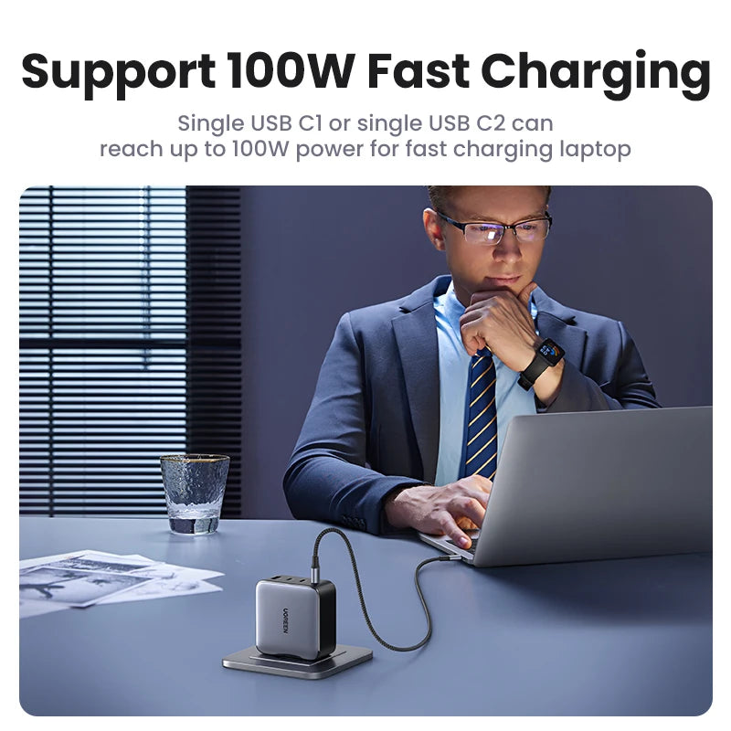 UGREEN USB Charger 100W GaN Charger for Macbook tablet Fast Charging for iPhone Xiaomi USB Type C PD Charge for iPhone 15 14 13
