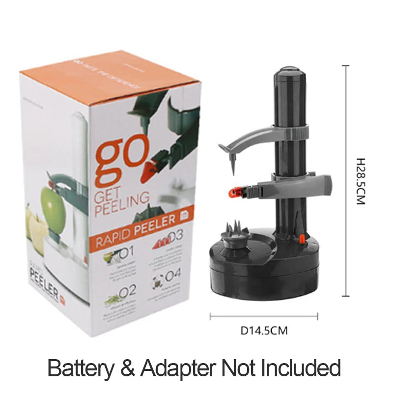 1pc Electric Apple Peeler Cutter Slicer Fruit Potato Peeler Automatic Battery Operated Machine Easy-to-use Kitchen Tool Utensil