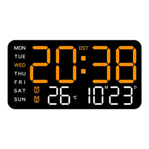 Digital Wall Clock Temperature Date Week Display Dual Alarm Clock Voice Control 5 Levels of Brightness Adjustment Table Clock