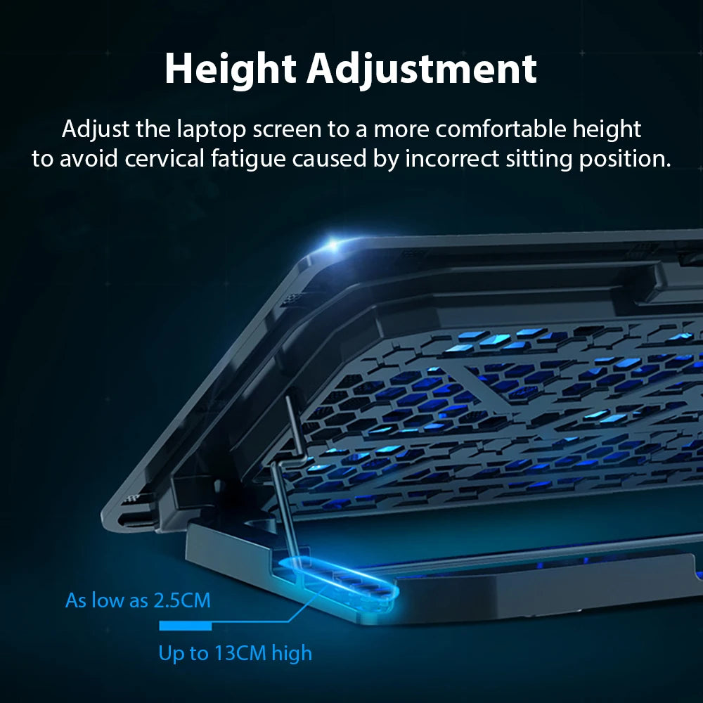 Laptop Cooling Stand 2 USB Ports For Notebook Compute PC Tablet Cooler Bracket Holder12-18 Inch Adjustable Macbook Accessories