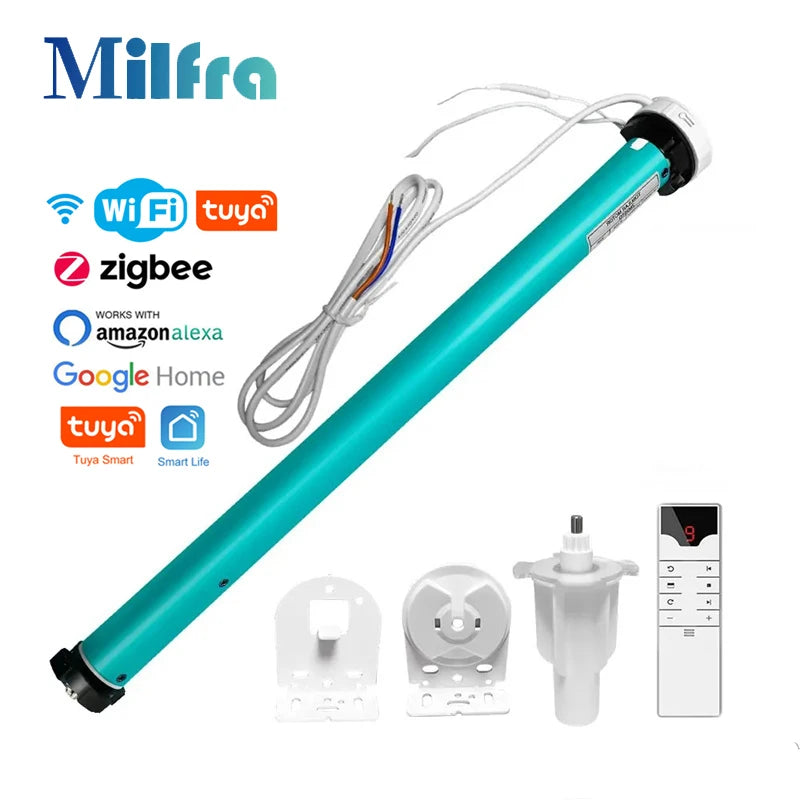 Tuya Smart Electric Curtains Motor Roller Blinds Wifi / Zigbee Automatic Tubular Blinds Shutters For 36 37 38mm Aluminum Tube - Stereotech