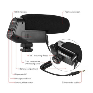 BOYA BY-VM600 Cardioid Shotgun Condenser Microphone for Canon Sony Nikon DLSR Camera Youtube Streaming vlogging Video Shooting