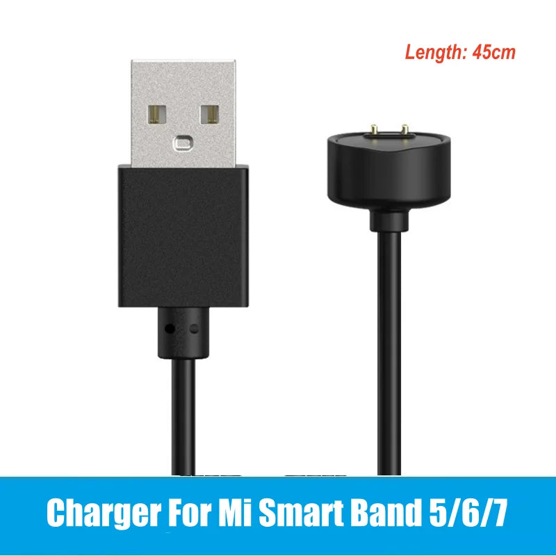 Charger For Xiaomi Smart Band 9 8 Pro 8 Active 7Pro 7 6 NFC 5 Mi Smart Band 4 3 2 Bracelet USB Dock Magnetic Charging Cable