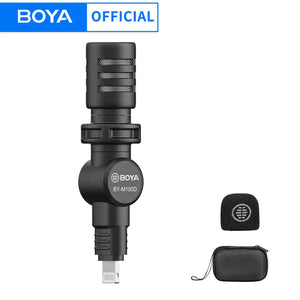 BOYA BY-M100D Plug & Play iPhone Mini Microphone for iPhone ipad iOS Smartphones Podcast Liver Stream Tiktok YouTube Video Vlog