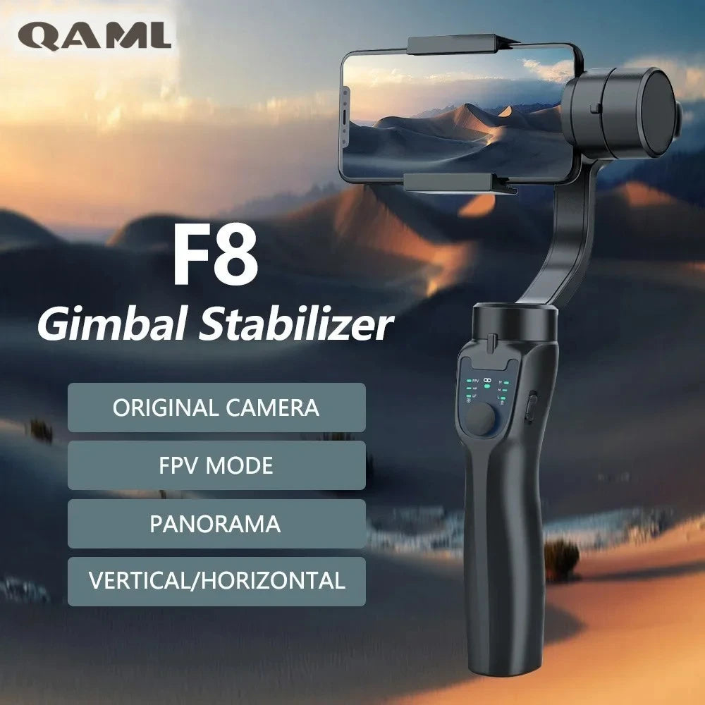 F8 Handheld 3-Axis Gimbal Phone Holder Anti Shake Video Record Stabilizer for HUAWEI Xiaomi iPhone Smartphone Gimbal Stabilizer - Stereotech