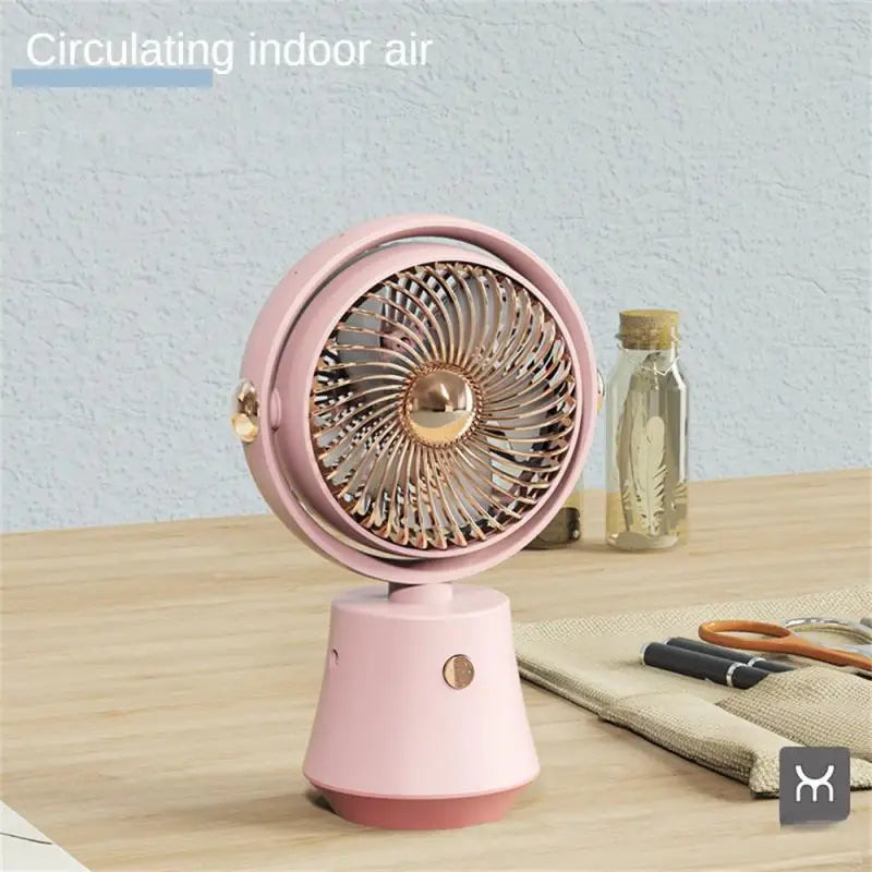 New Desktop Small Fan Dazzling Gold Rotatable USB Charging Three Speed High Wind Silent Office Desktop Fans Cooling Appliances - Stereotech