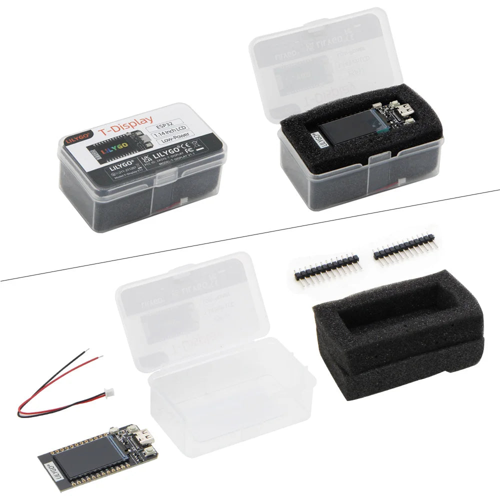 LILYGO® T-Display ESP32 Development Board, 1.14 Inch LCD Display, Wireless WiFi Bluetooth Module, FLASH 4/16MB, For Arduino