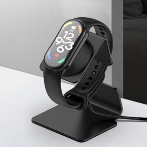 Charger Charging Stand for Xiaomi Mi Band 8 Aluminium Charger Desk Holder Silicone Card Coil Non-Slip Mat Charging Stand Dock