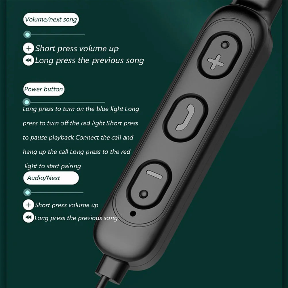 B6 Wireless Bluetooth-compatible 5.1 Earphones Binaural Hanging Neck Headset Universal Sport Earbuds Headphones With Mic - Stereotech