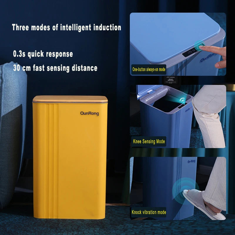 20L Smart Sensor Trash Can Electronic Automatic Household Bathroom Kitchen Sensor Dustbin Waterproof Intelligent Garbage Can