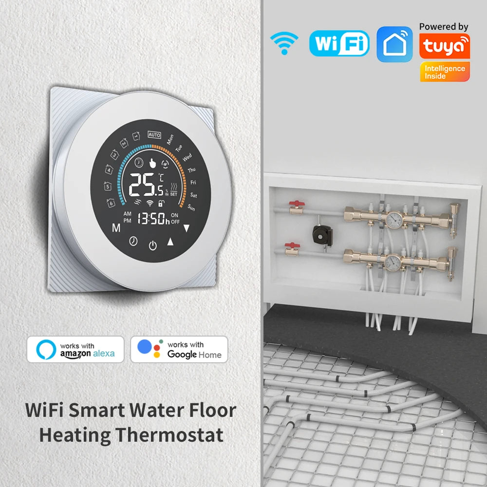 Tuya Wifi Thermostat Electric Floor Water/Gas Boiler Heating LCD Digital Touch Temperature Control Smart Life Google Home Alexa