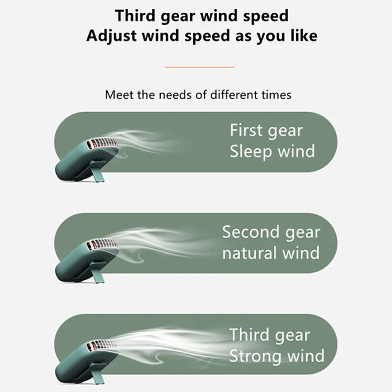 New Mini Portable Fan Portable Rechargeable Bladeless Turbo Ultra Quiet Student Hand Held Fan Outdoor Sports Travel - Stereotech