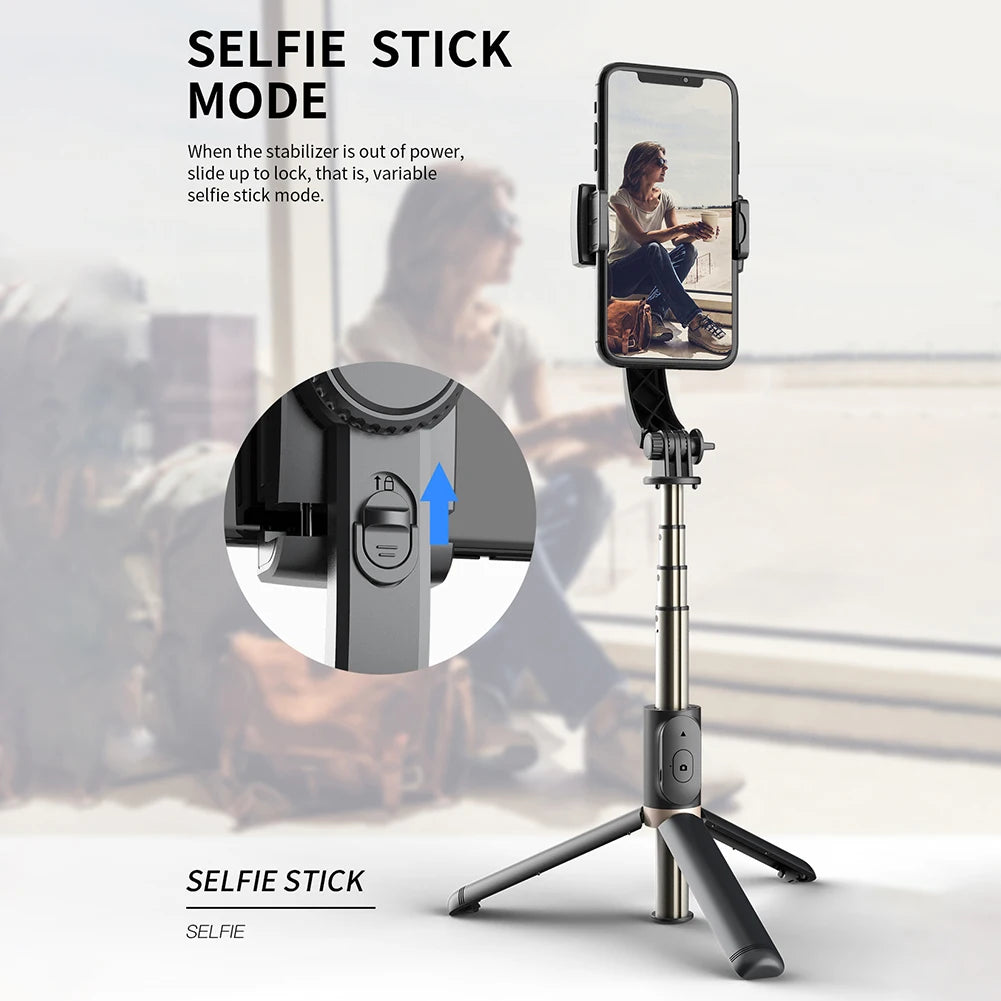Handheld Gimbal Aluminum Alloy Bluetooth-Compatible Handheld Stabilizer Phone Gimbal Telescopic for Phone Holder Video Record