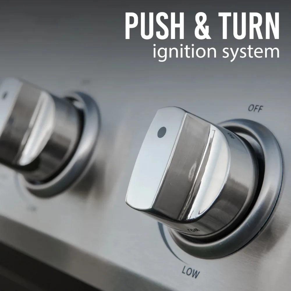 4 Burner Propane Gas Grill with Side Burner and Stainless Steel Lid Barbecue Brazier 60 000 BTU&#39;s Camping Furnace - Stereotech