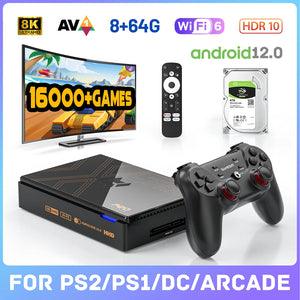 Retro Video Game Super Console X5pro With 16000+ Games 320g/4T  for PS2/PS1/Wii/N64/SS Emulator 8K@60fps Android12 Smart TV Box