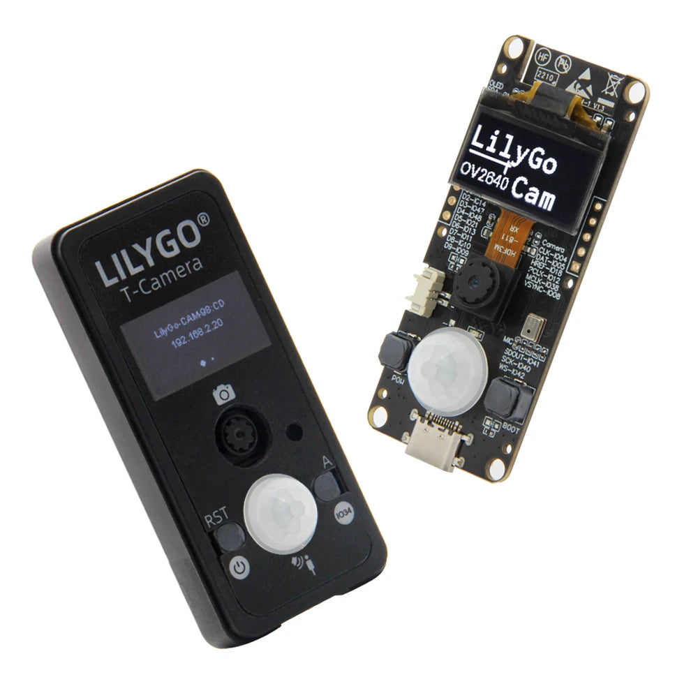 LILYGO® T-Camera S3 ESP32-S3 ESP32-Cam 2 Million Pixels HD Camera FLASH 16MB ESP32-S3FN16R8 With 0.96&quot; SSD1306 OLED Mic Pir PMU