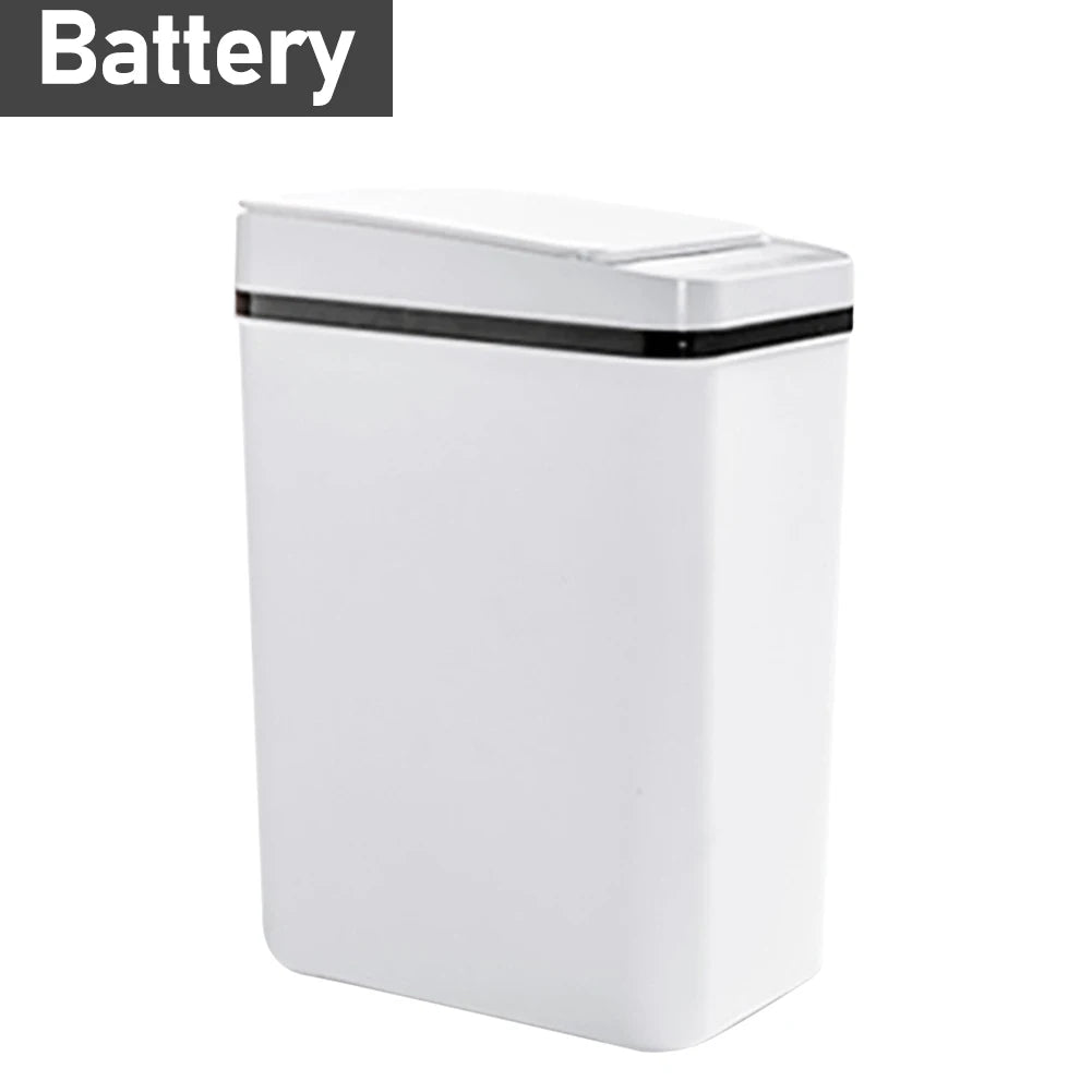 12L Smart Trash Can Automatic Touchless Garbage Can Kitchen Bedroom Trash Bin Toilet Smart Garbage Bucket Space-Saving Waterproo