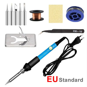 7 in 1 Set Adjustable Temperature Electric Soldering Iron 110V/220V 60W Electric Soldering Iron Set Welding Solder Repair Tool