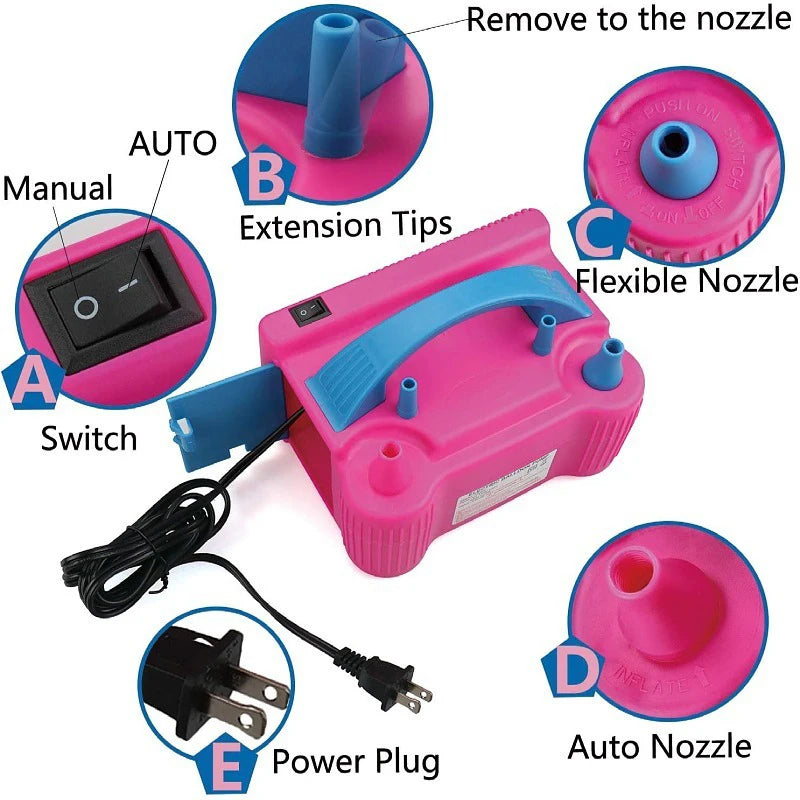 1pc, Balloon Inflatable Electric Air Pump, Birthday Party Supplies, Wedding Supplies, Double-layer Balloon Electric Pump, Party