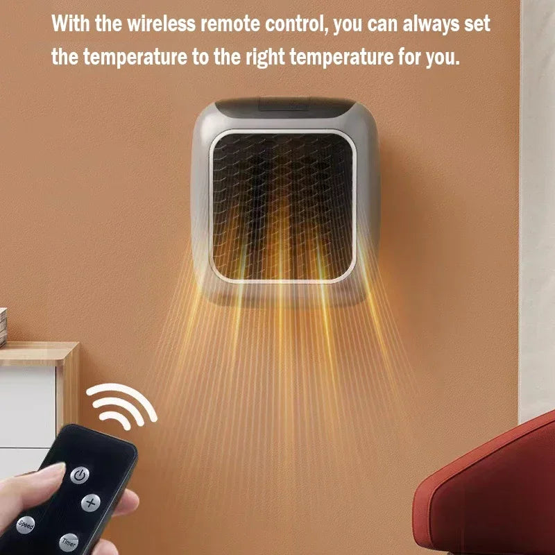 Portable Mini Heater for Home Bedroom Office Remote Control Electric Heater Low Consumption Vertical Heating Fans Warmer Machine
