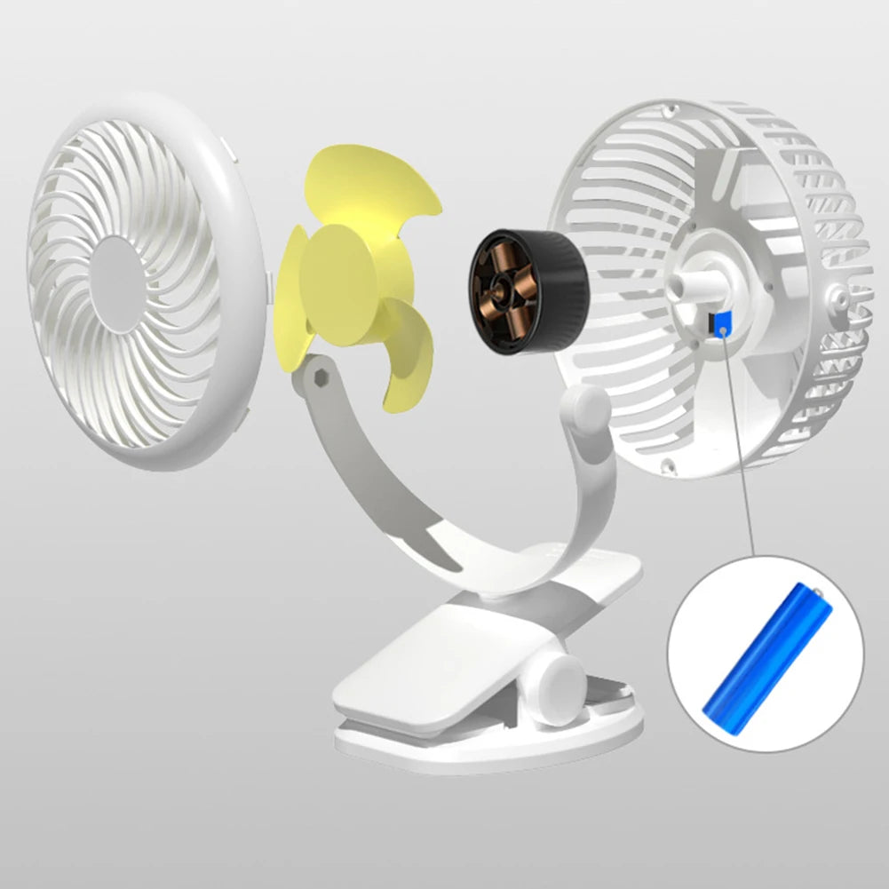 Portable Handheld Spray Fan 3 Speeds USB Rechargeable Cooling  Mini Fan Clip On Desk For Home Office School - Stereotech