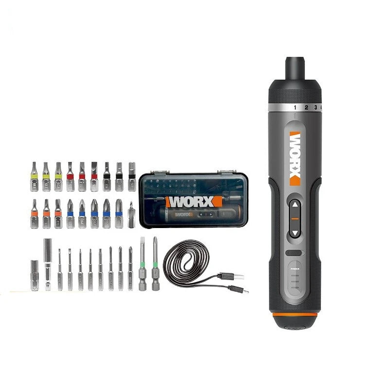 Worx 4V Electrical Screwdriver Sets WX242 Smart Cordless Electric Screwdrivers USB Rechargeable Handle 30 Bit Sets Power Tools