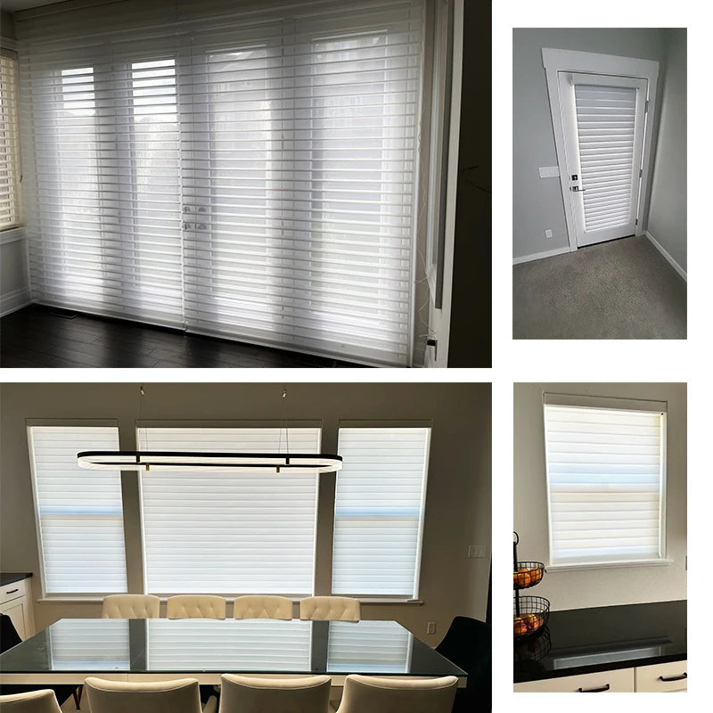 SmartMatters Smart Zigbee Shangri-La Blinds Dual-layered Day and Night Zebra Shades for Windows Wifi Tuya Alexa Compatible