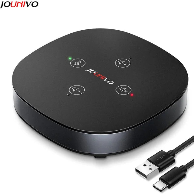 USB Conference Speaker, Microphone with Speakers, Omnidirection Zoom Mic Speakerphone with LED Indicator, Volume &amp; Mute Control