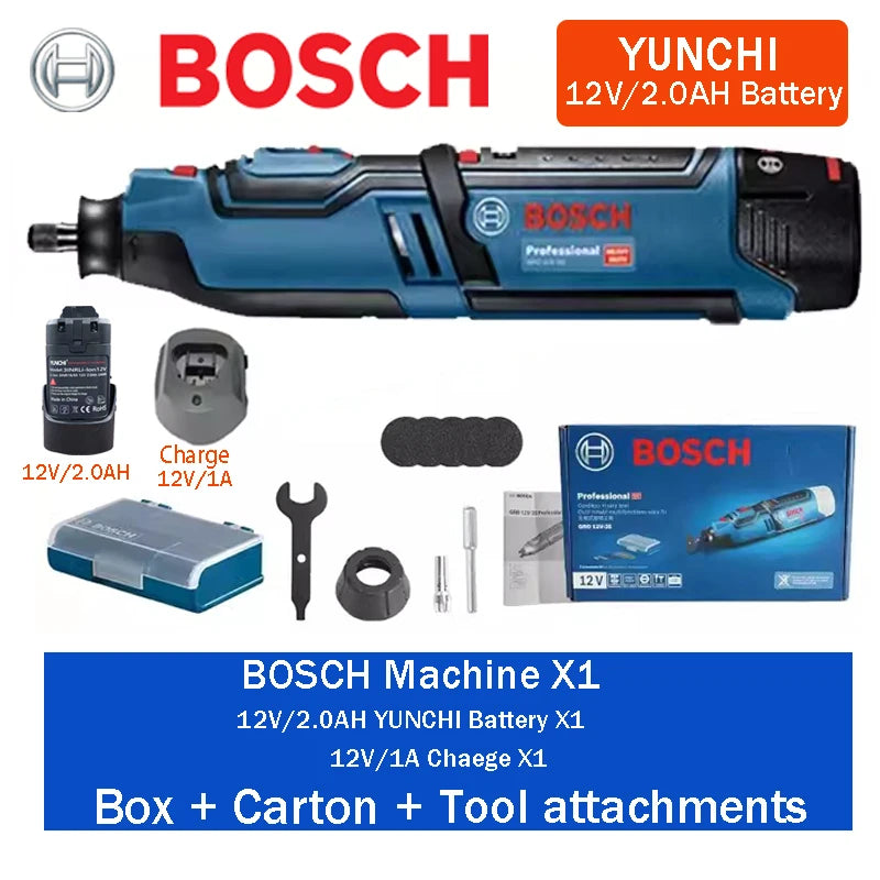 Bosch GRO 12V-35 Wireless Rotary Tool 12V 2.0Ah 3.0Ah Li-Battery Mini Electric Grinder Polishing Cutting Machine Electric Drill