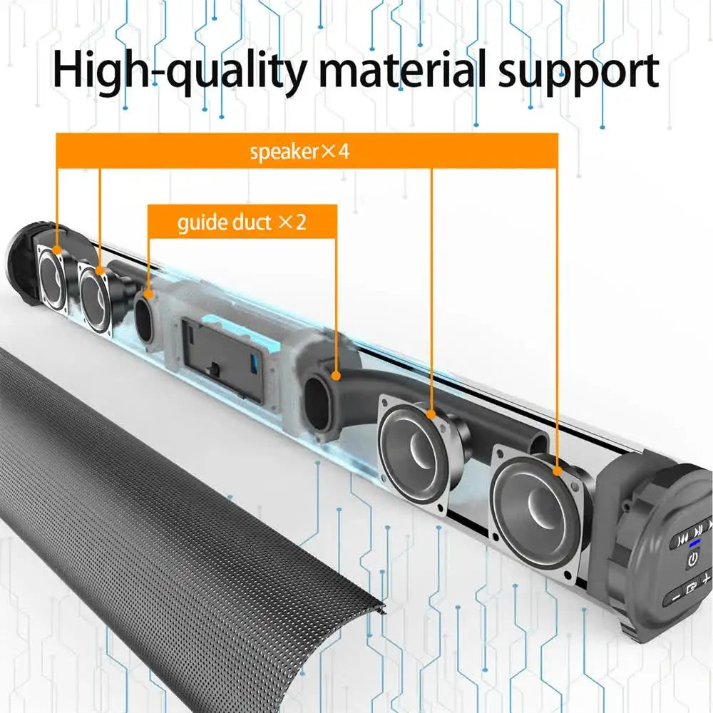 Carpbaba BS28B 20W Wireless Bluetooth Sound Bar System Super Power Speaker Wired Surround Stereo Home Theater TV Projector