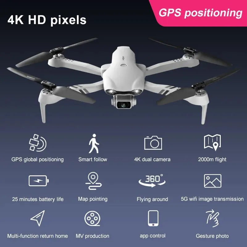 4K HD Dual Camera Drone with GPS - Stereotech