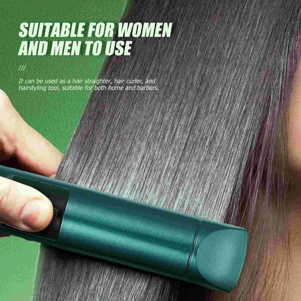 Curling Iron Multifunctional Hair Straightener Straightening Tool Wireless Curler Device Girl Adjustable Temperature Rollers - Stereotech