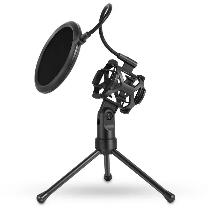 Microphone Stand Gaming Mic Tripod Mount Recording Equipment for Podcast Recording Studio Laptop Desktop Microphone Holder