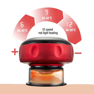 Recharge Electric Vacuum Cupping Therapy Set Skin Scraping Massage Guasha Wireless Slimming Body Fat Burner 6/12 Level Cupping - Stereotech