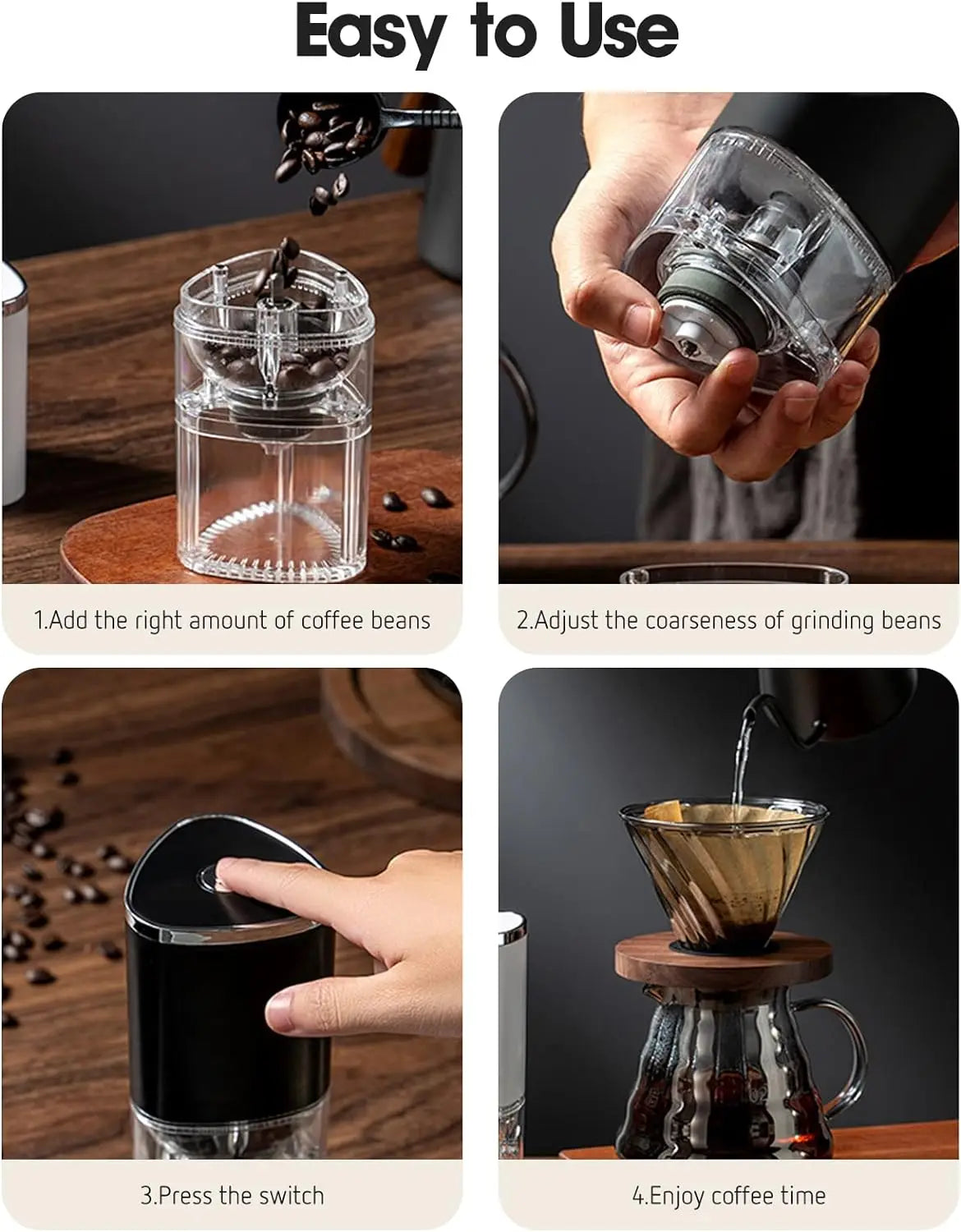 Portable Electric Coffee Grinder USB Charge Ceramic Grinding Core Home Coffee Beans Pulverizer Grinder For Camping Drip/Espresso