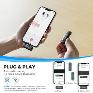 BOYA BY-WM3T2 Professional Wireless Lavalier Lapel Mini Microphone for iphone ipad Android Live Broadcast Streaming Vlogging