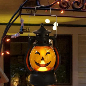 2024 New Halloween LED Retro Pumpkin Lantern Battery Operated Flickering Pumpkin Lanterns For Garden Landscape Decoration