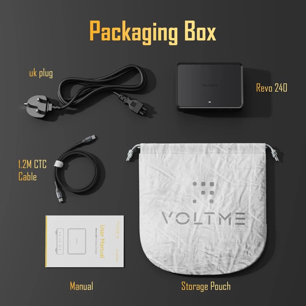 VOLTME 240W Desktop GaN Charger 6-port USB Type C PD Charger Fast Charge 3.0 USB Type C Fast Charger For iPhone 15 14 Pro