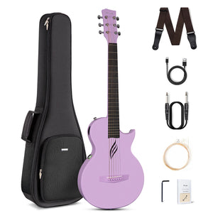 Enya NOVA GO SP1 Electric Guitar Smart Carbon Fiber Acoustic 35 Inch with Pickup, Case, Strap, Cable Travel Guitarra Violão